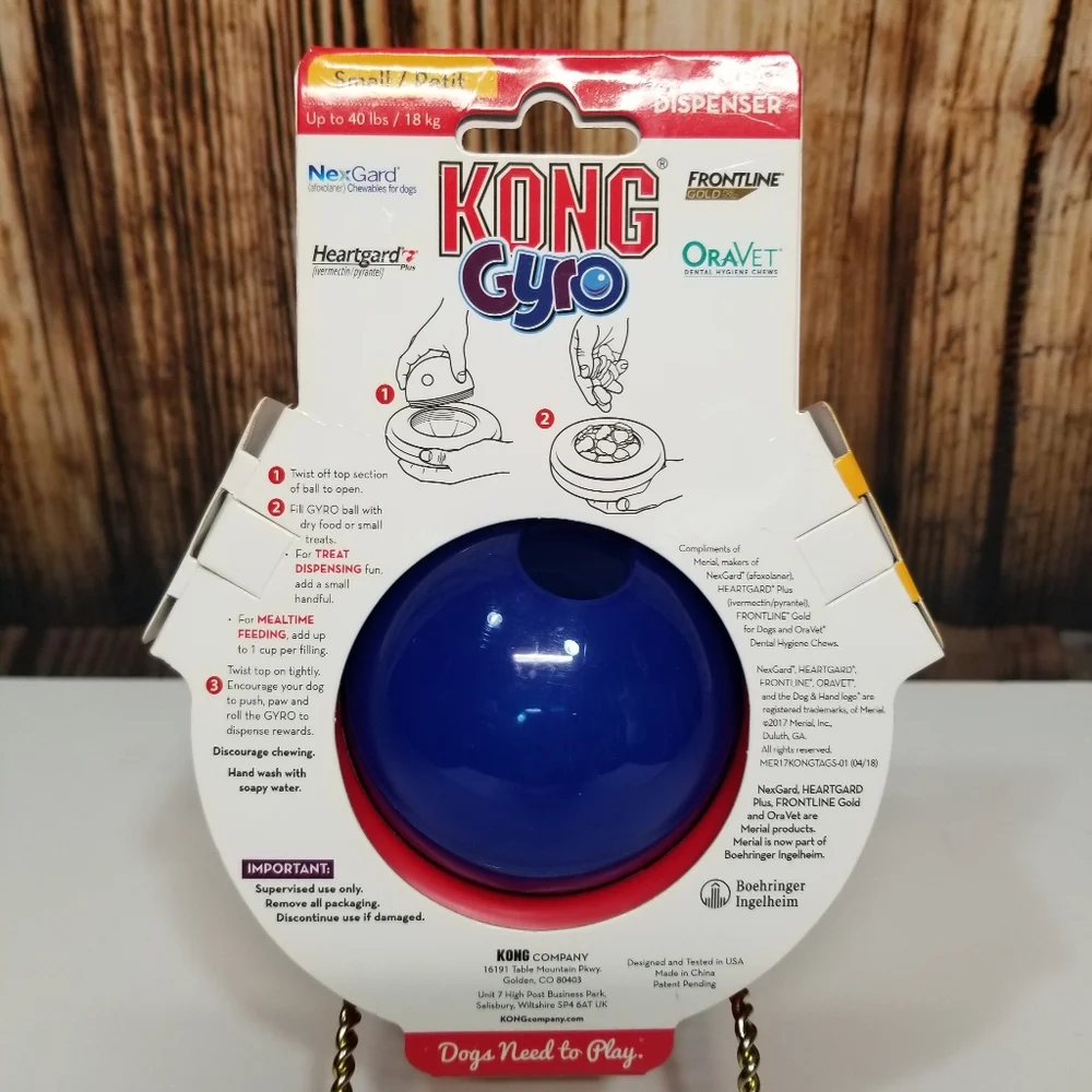 NEW Kong Gyro Treat Dispenser Small/Petite Interactive Dog Puzzle Toy